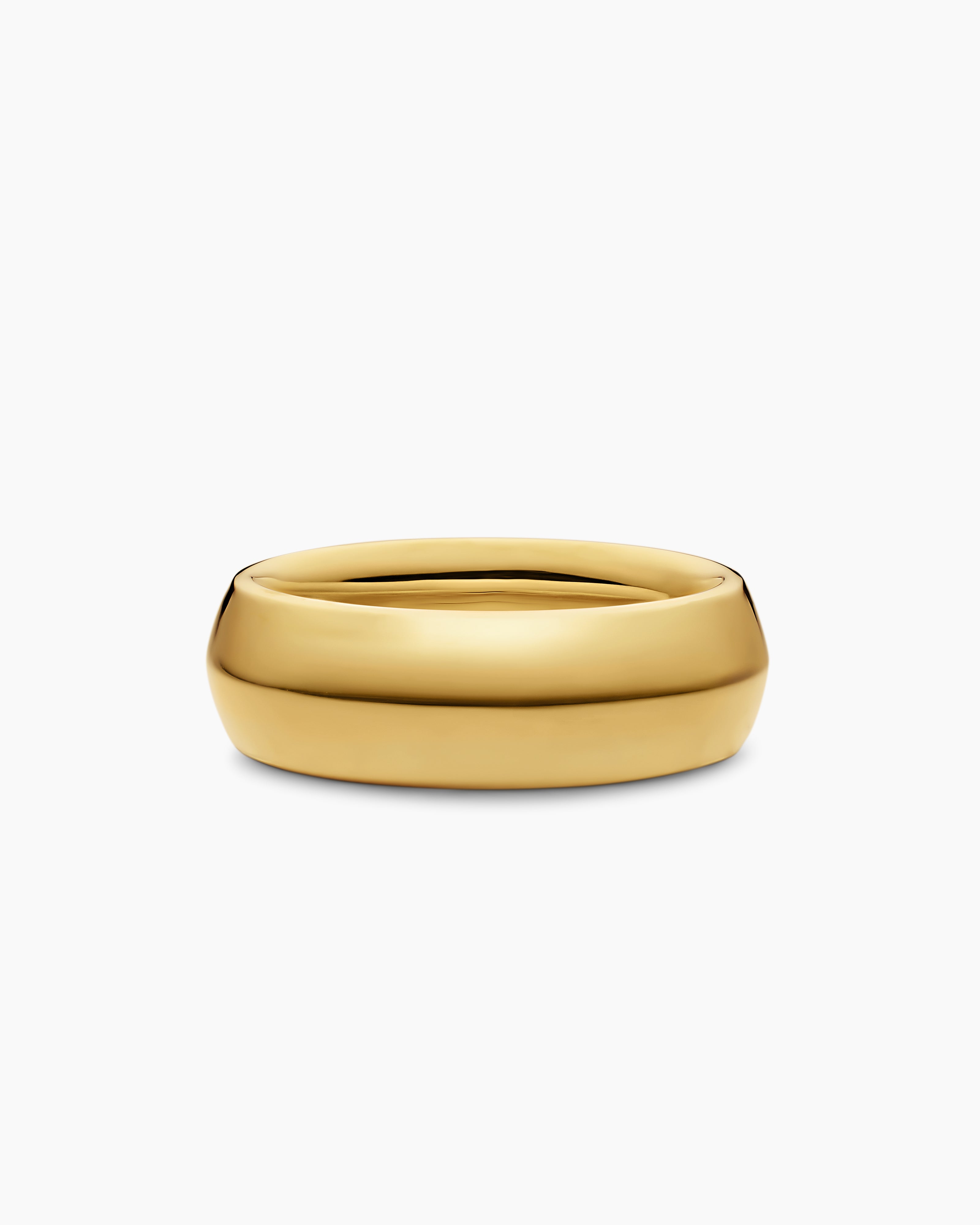 Mens Knife Edge Band Ring in 18K Yellow Gold, 8mm