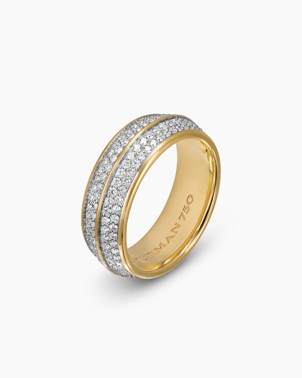 Mens Knife Edge Band Ring in 18K Yellow Gold, 8mm