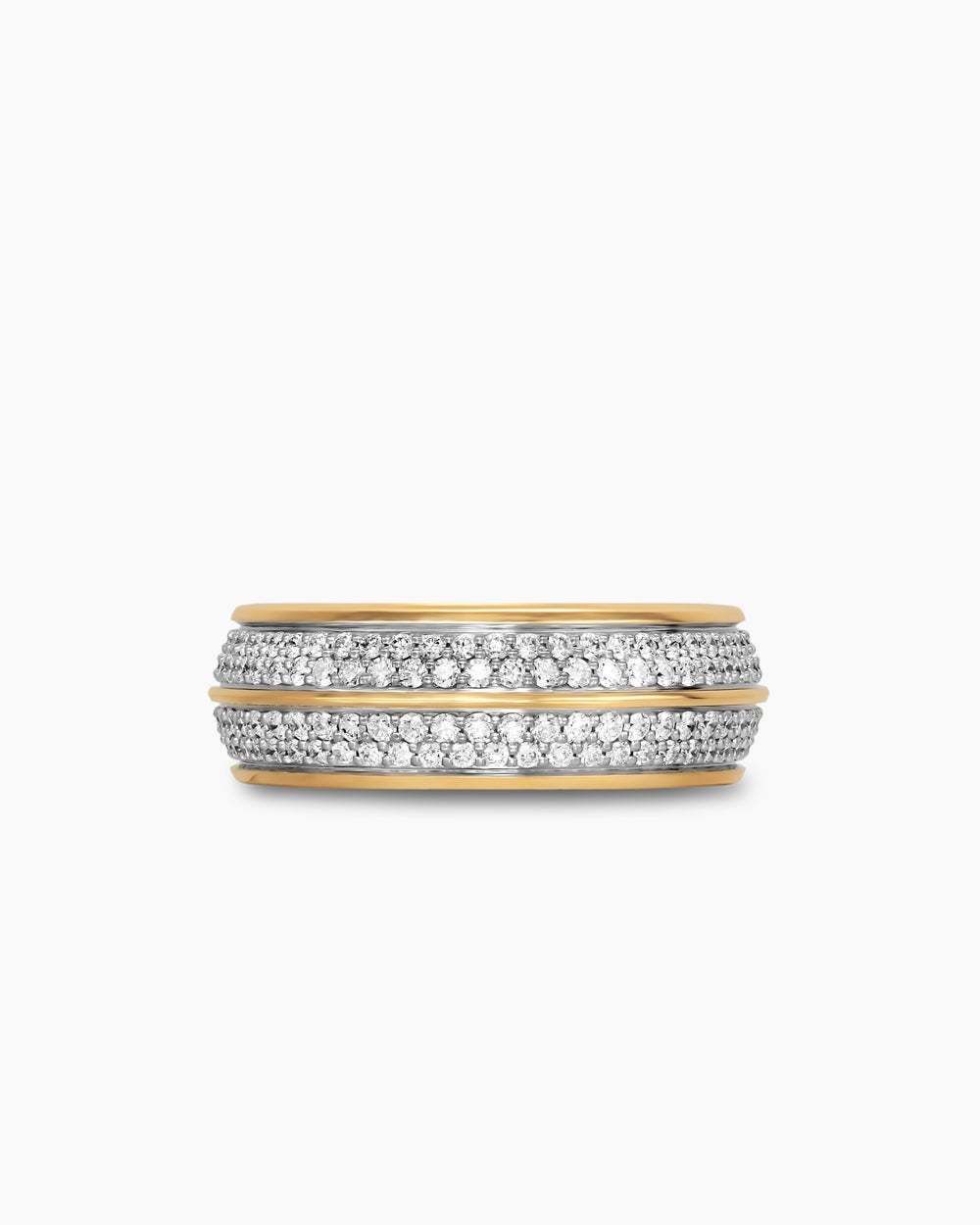 Mens Knife Edge Band Ring in 18K Yellow Gold, 8mm