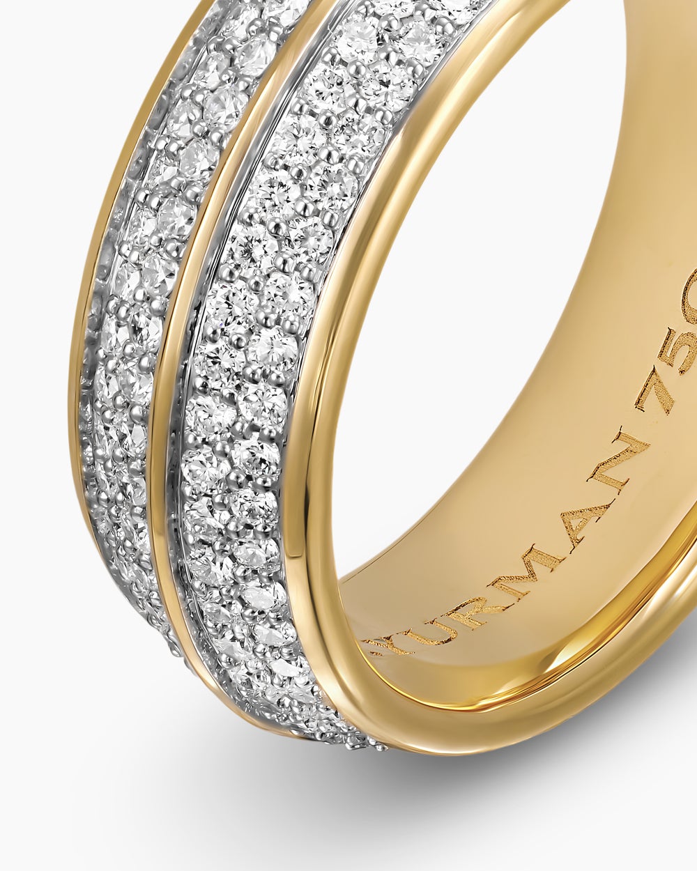 Mens Knife Edge Band Ring in 18K Yellow Gold, 8mm