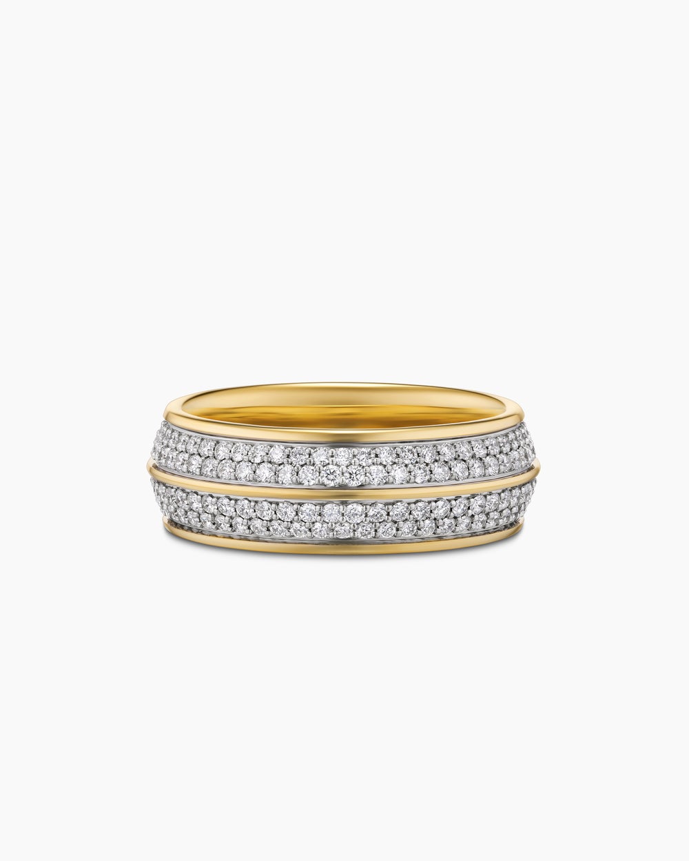Mens Knife Edge Band Ring in 18K Yellow Gold, 8mm
