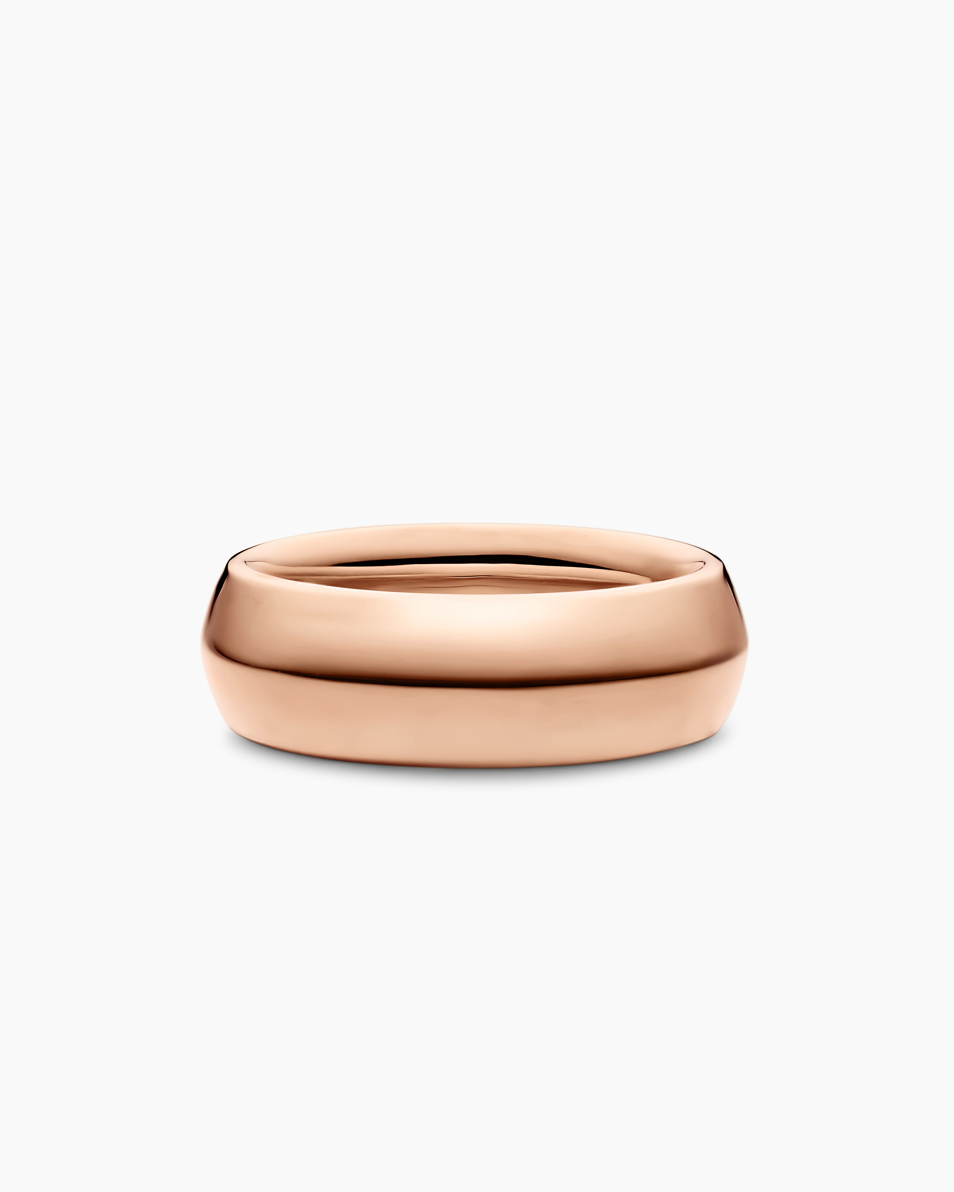 Mens Knife Edge Band Ring in 18K Rose Gold, 8mm