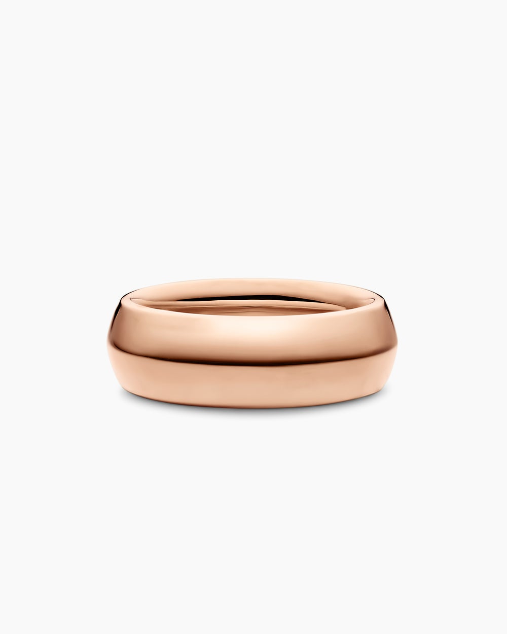 Mens Knife Edge Band Ring in 18K Rose Gold, 8mm