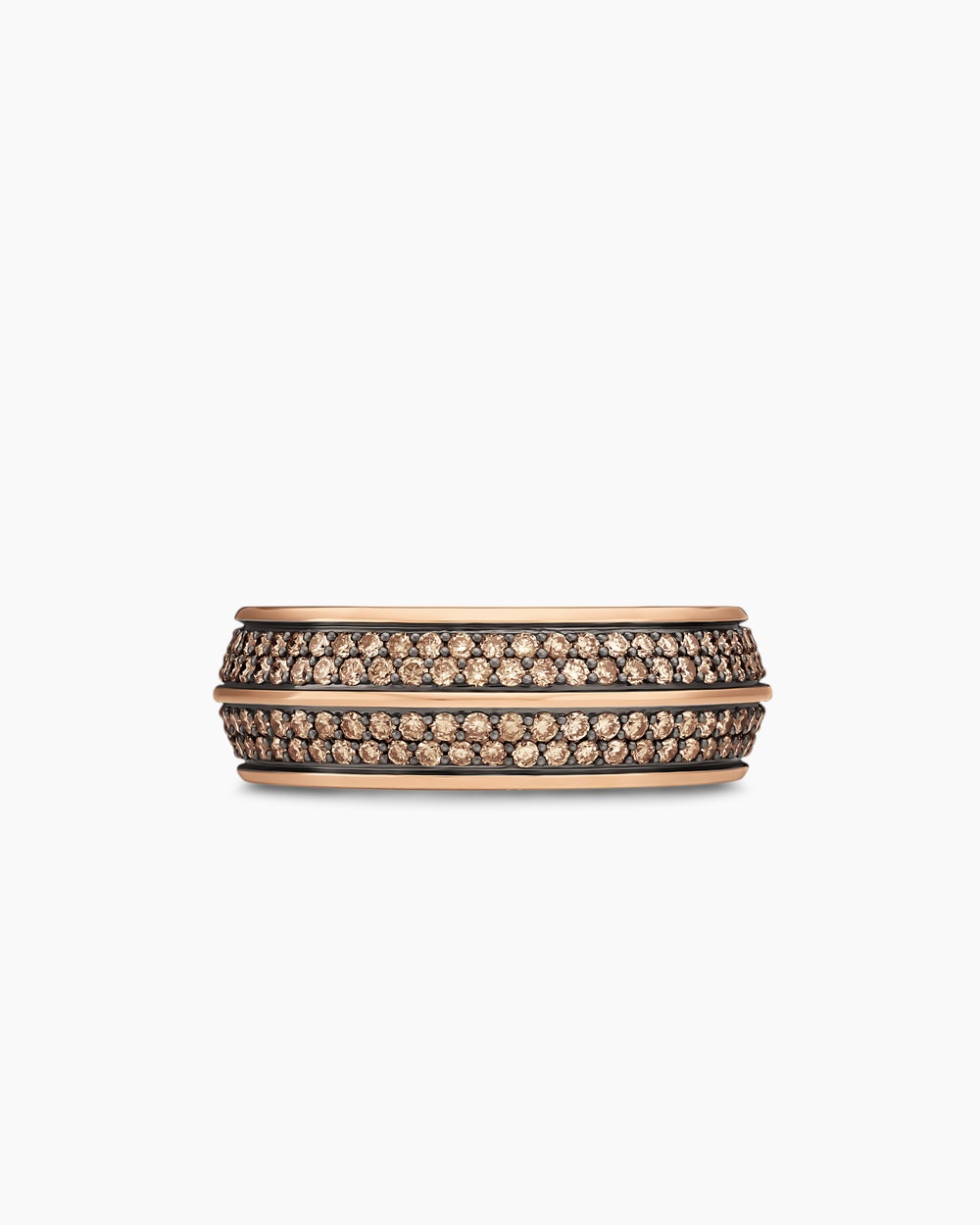 Mens Knife Edge Band Ring in 18K Rose Gold, 8mm