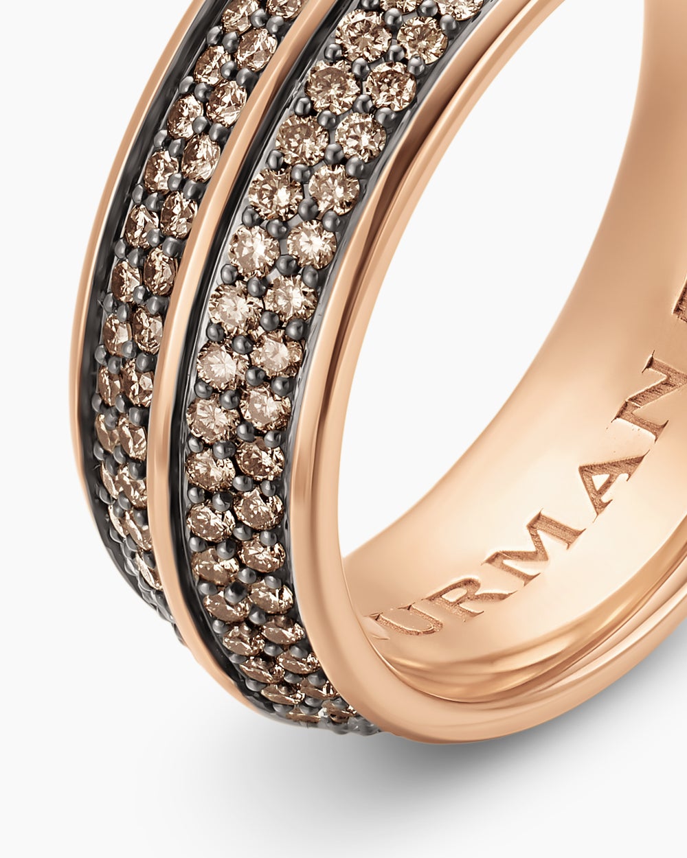 Mens Knife Edge Band Ring in 18K Rose Gold, 8mm