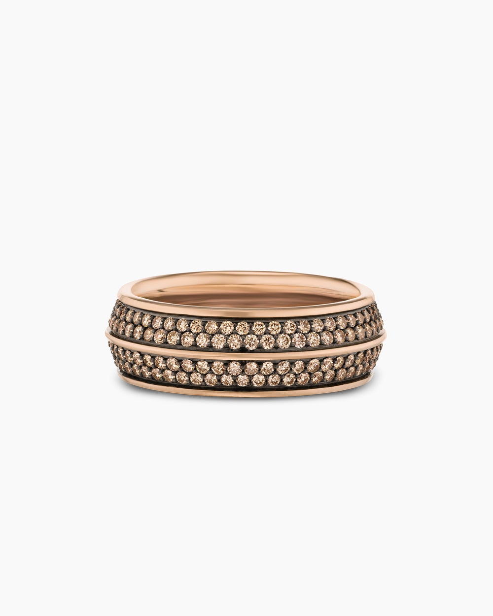 Mens Knife Edge Band Ring in 18K Rose Gold, 8mm