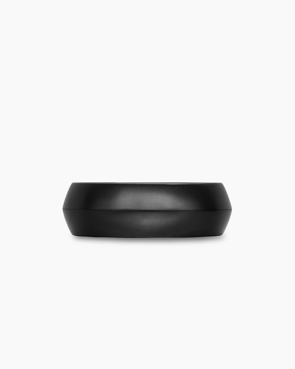 Mens Knife Edge Band Ring in Black Titanium, 8mm