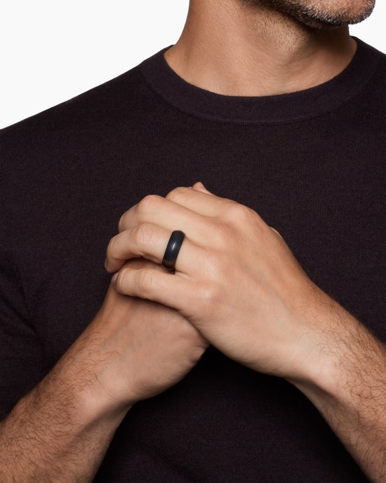 Knife Edge Band Ring in Black Titanium, 8mm