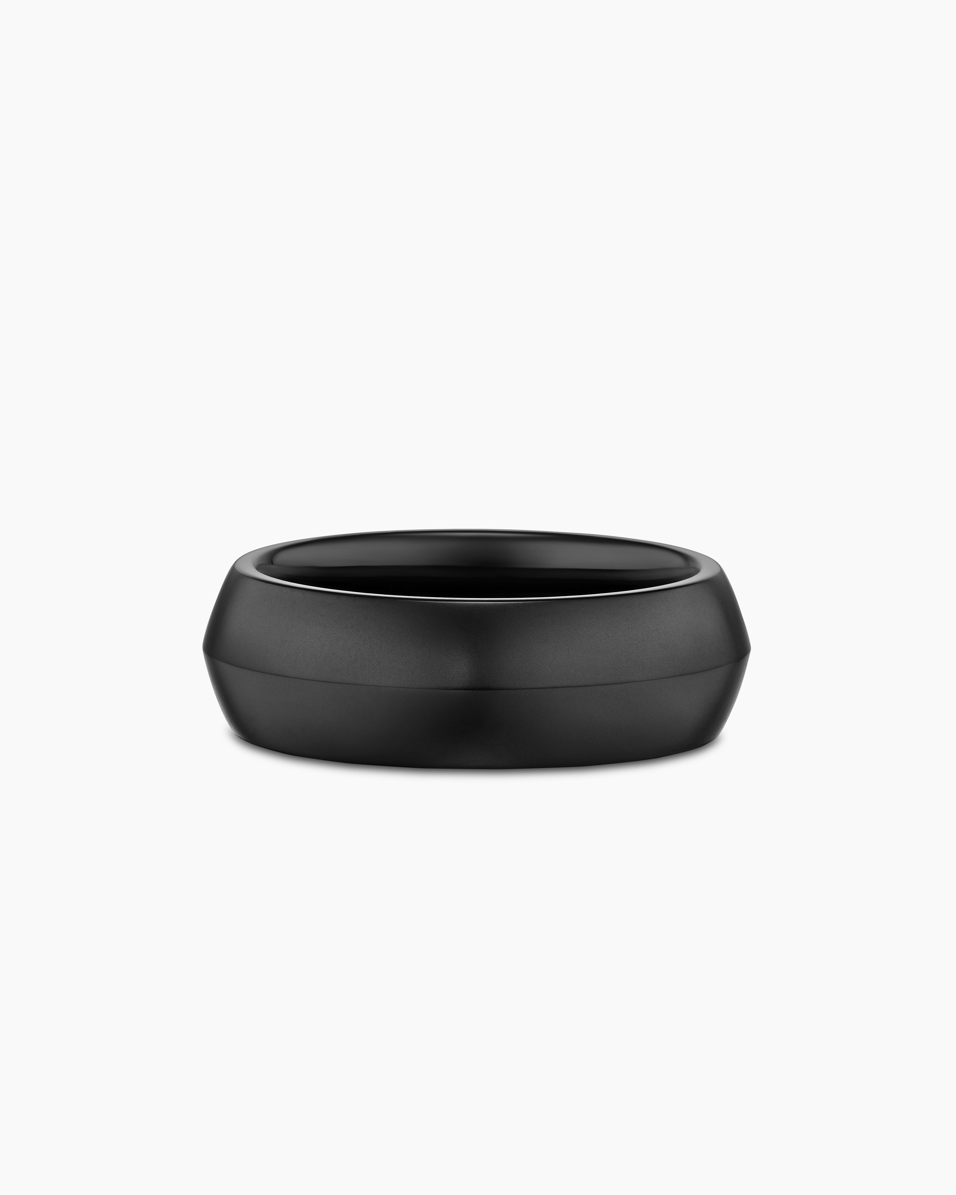 Mens Knife Edge Band Ring in Black Titanium, 8mm