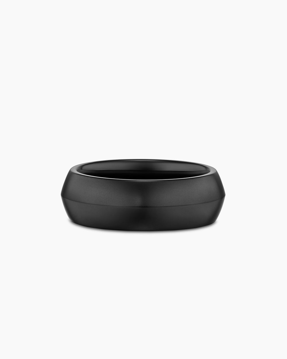 Mens Knife Edge Band Ring in Black Titanium, 8mm
