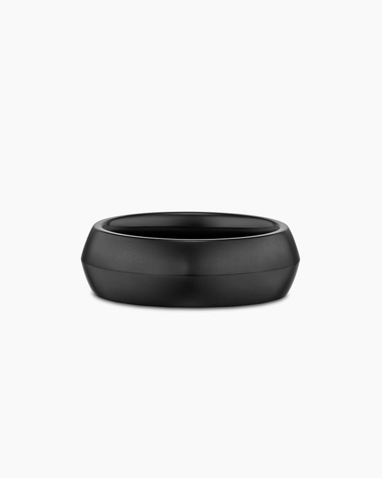 Knife Edge Band Ring in Black Titanium, 8mm