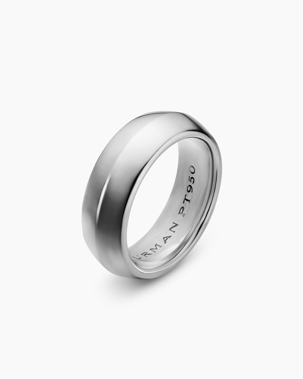 Mens Knife Edge Band Ring in Platinum, 8mm