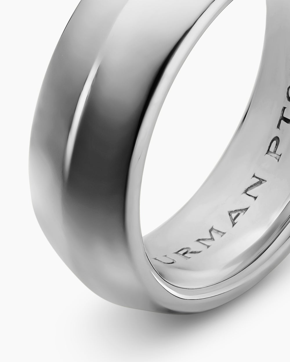 Mens Knife Edge Band Ring in Platinum, 8mm