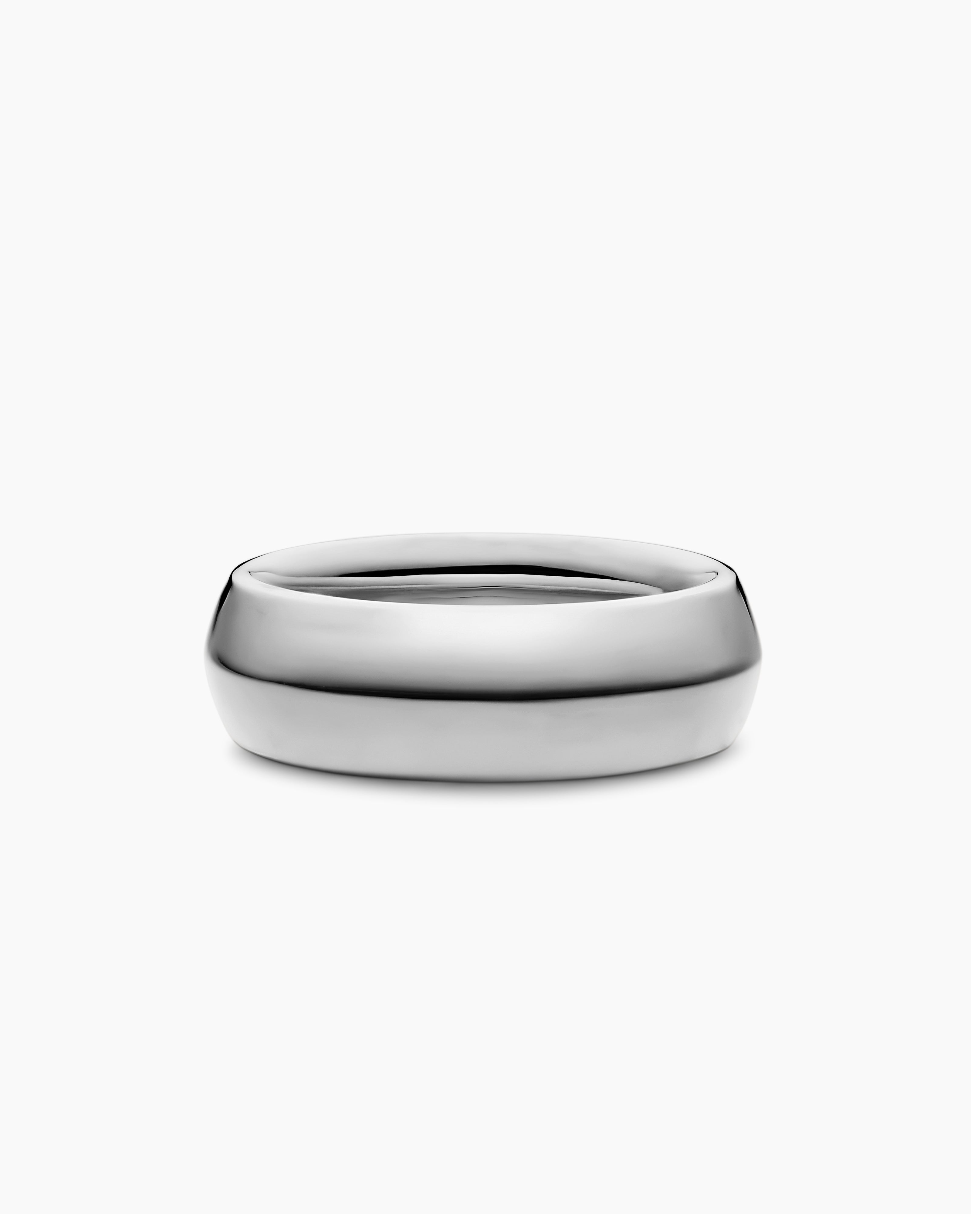 Mens Knife Edge Band Ring in Platinum, 8mm