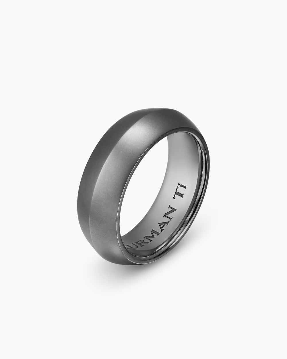 Mens Knife Edge Band Ring in Anthracite Titanium, 8mm