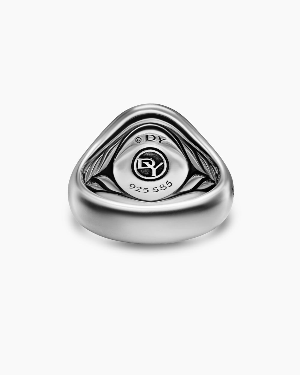 Mens Memento Mori Skull Ring in Sterling Silver with 14K Yellow Gold, 18.6mm