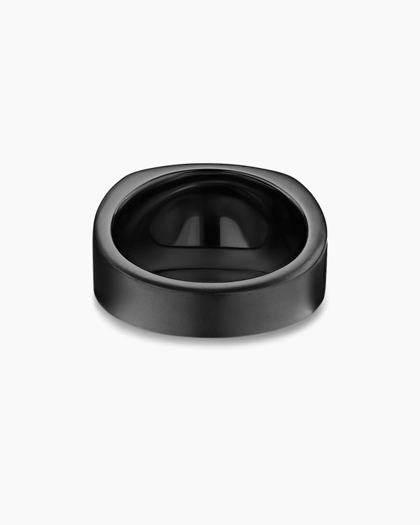 Chevalière Chevron à trois faces en titane noir, 12,5 mm