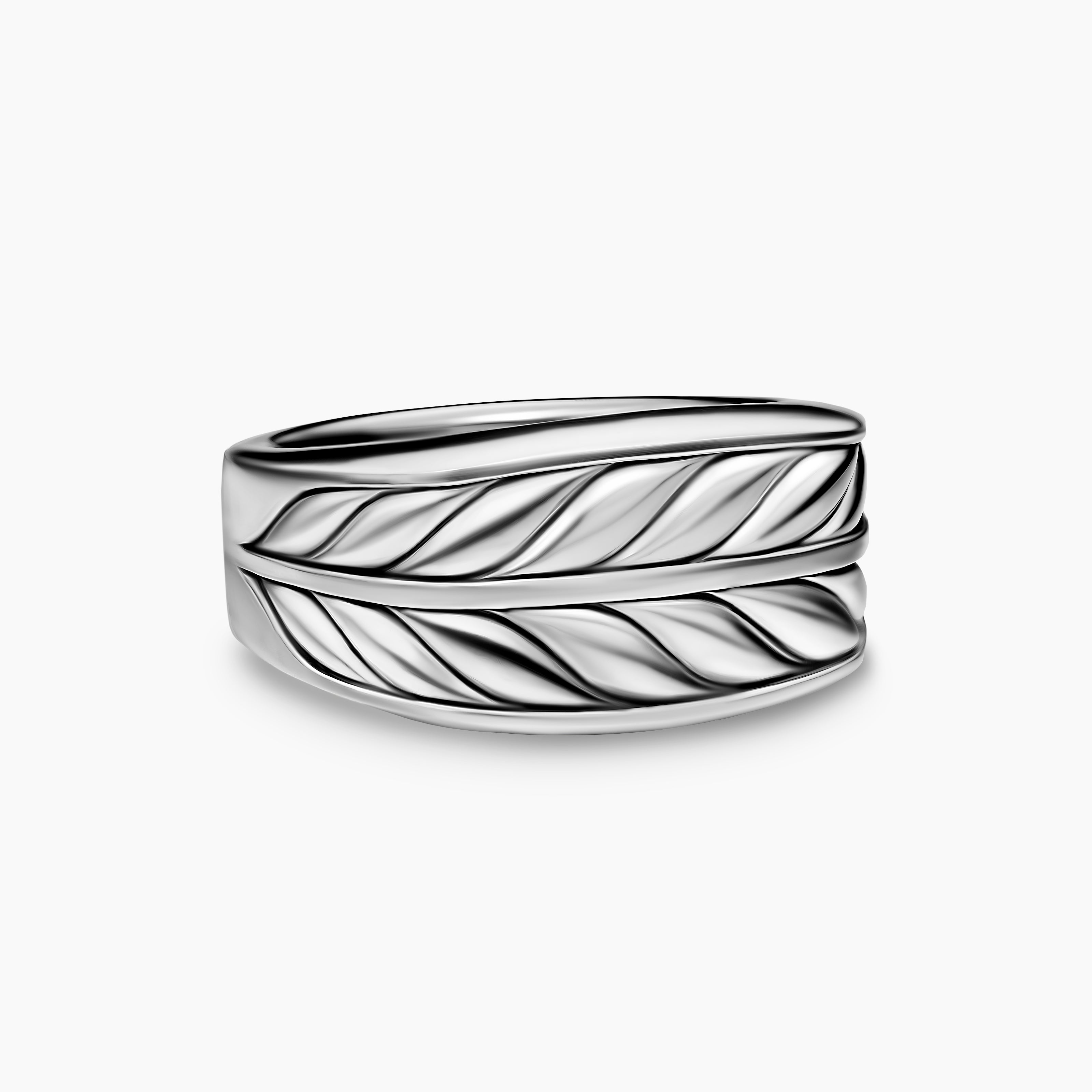 Chevali&egrave;re Chevron &agrave; trois faces en argent sterling, 12,5 mm hommes 