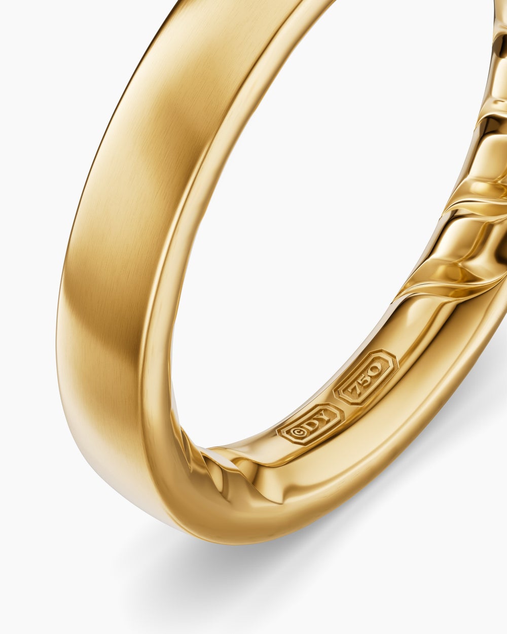 Mens Streamline Band Ring in 18K Yellow Gold, 4mm