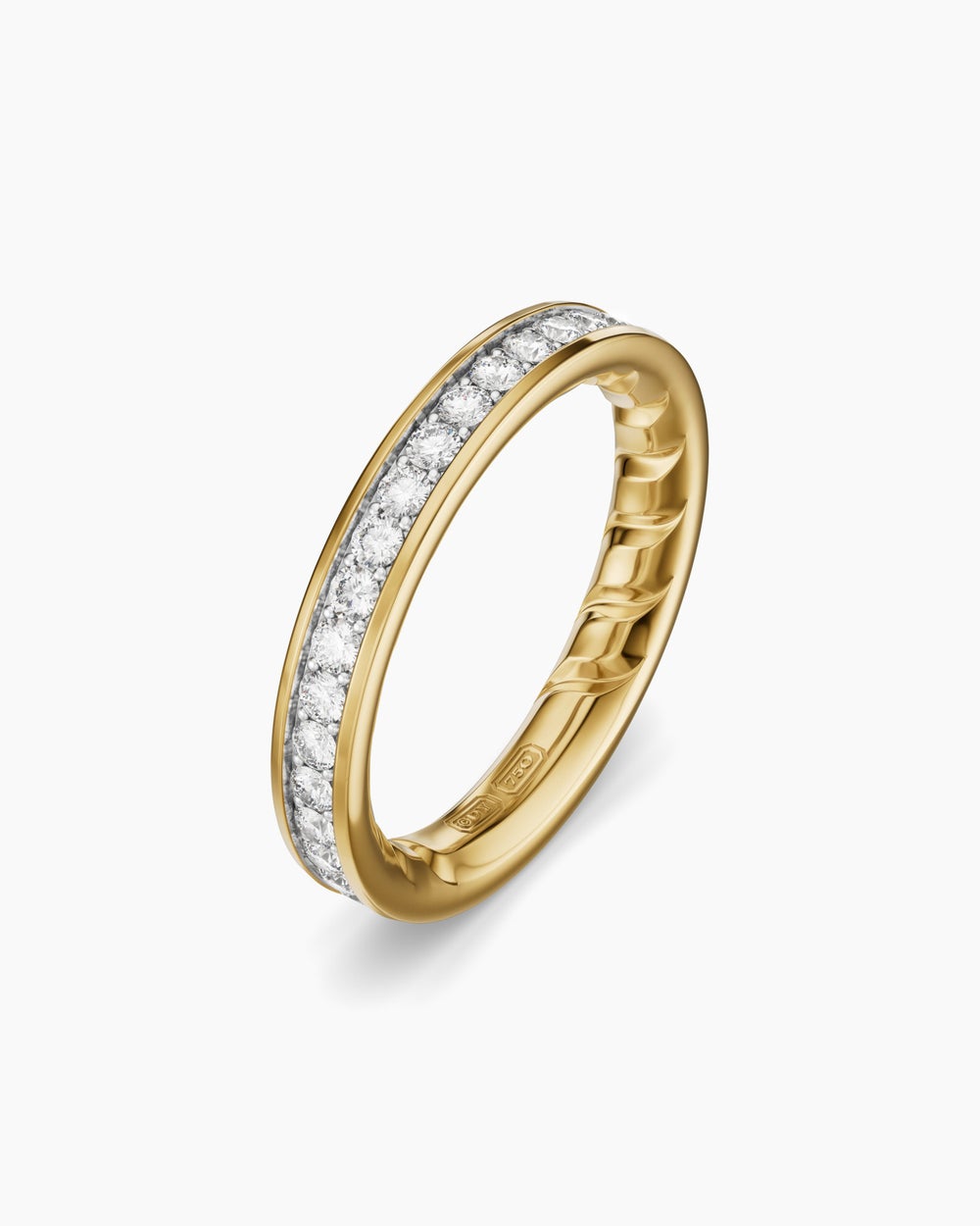 Mens Streamline Band Ring in 18K Yellow Gold, 4mm