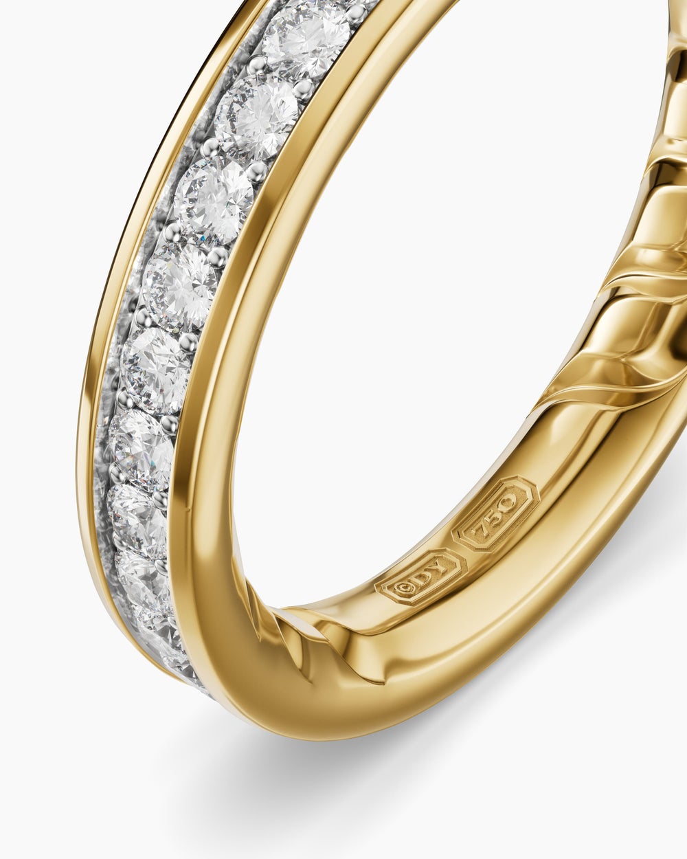 Mens Streamline Band Ring in 18K Yellow Gold, 4mm