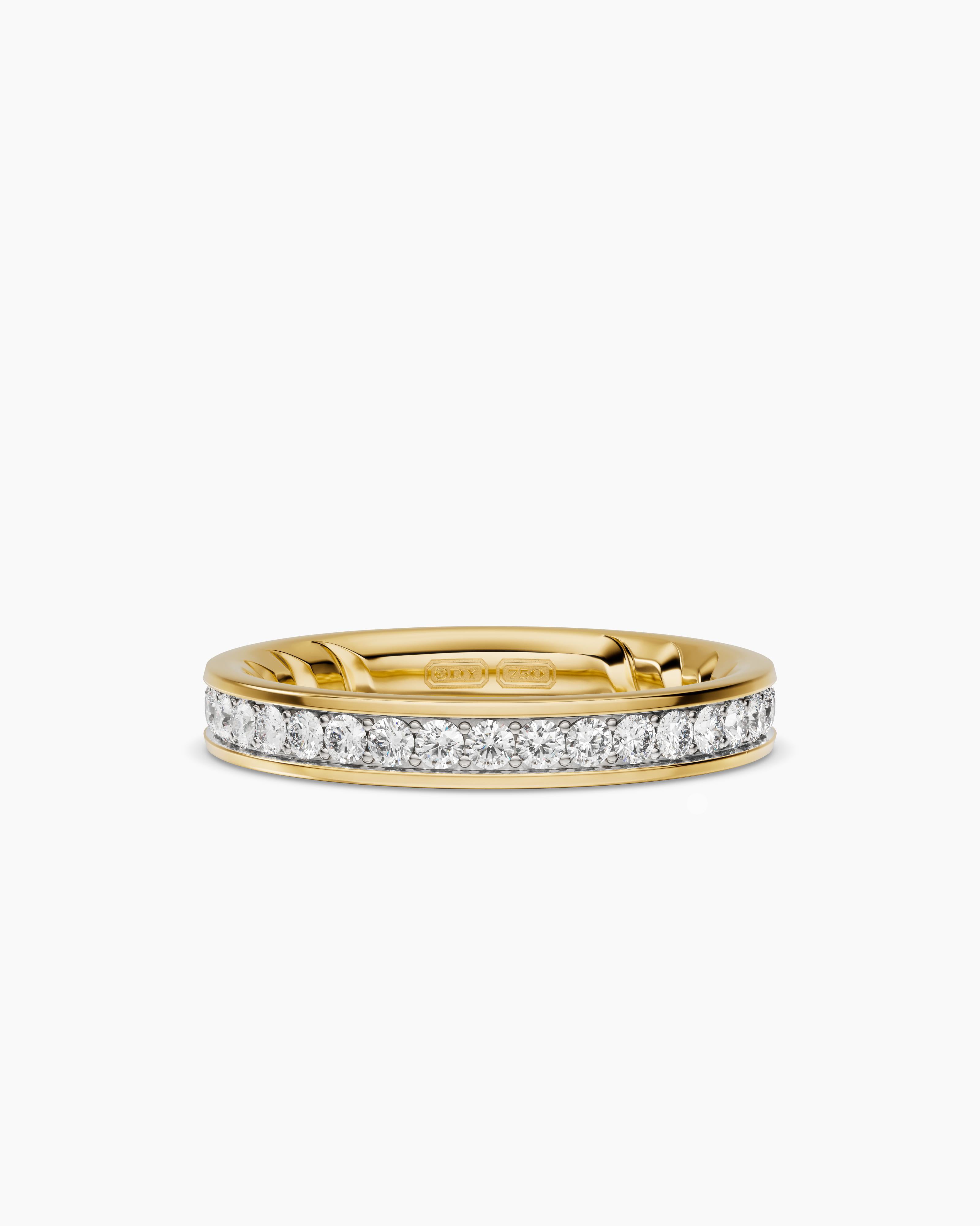 Mens Streamline Band Ring in 18K Yellow Gold, 4mm