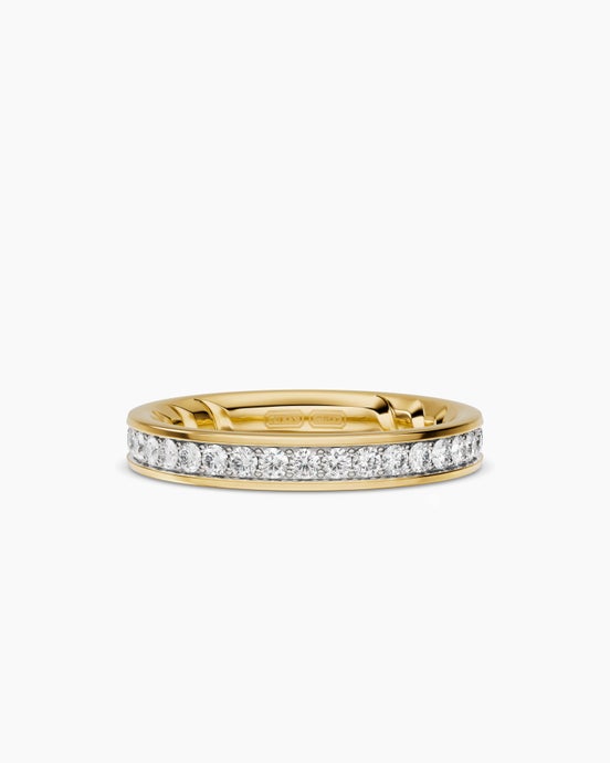 Streamline® Band Ring in 18K Yellow Gold with Diamonds, 4mm