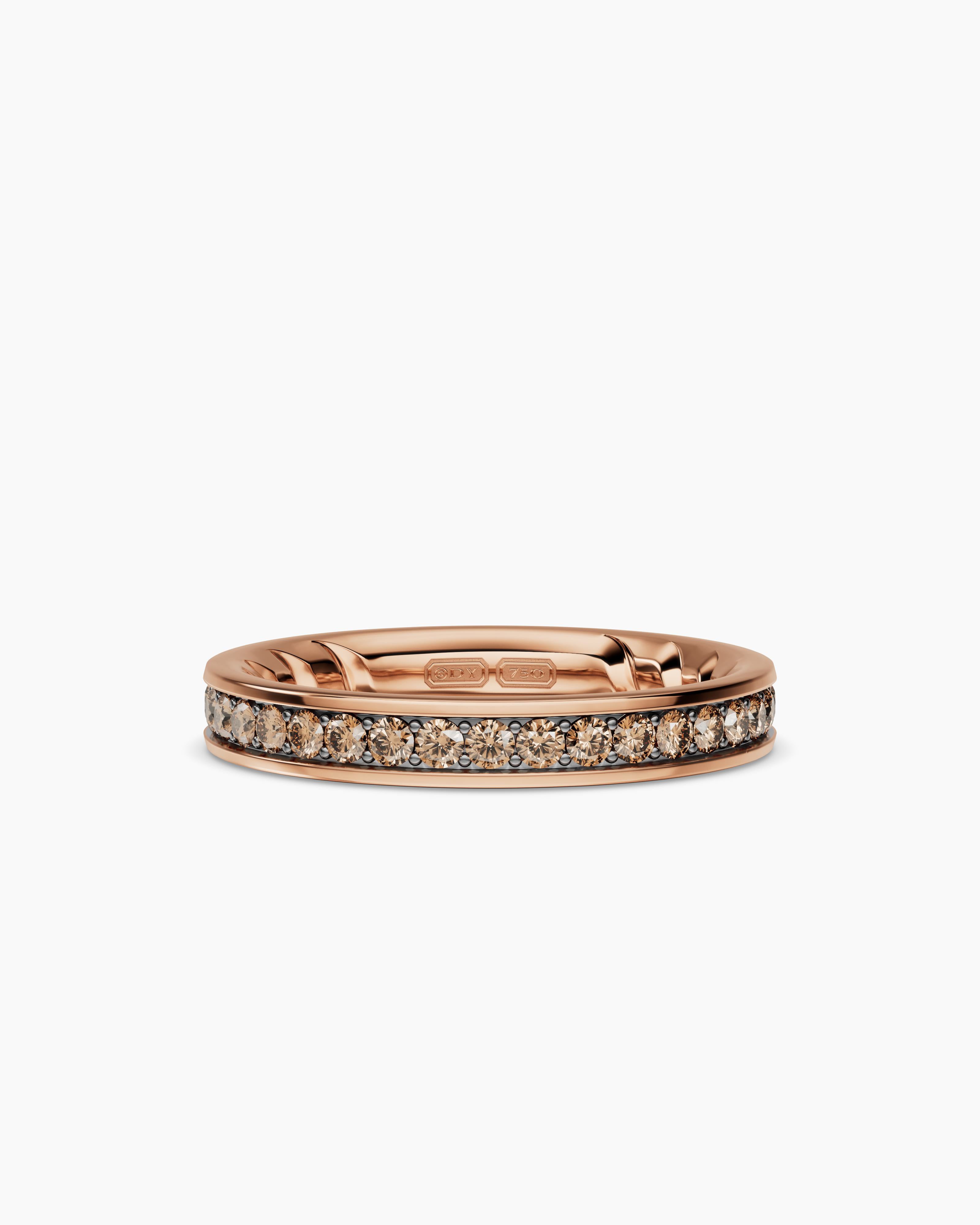 Mens Streamline Band Ring in 18K Rose Gold, 4mm