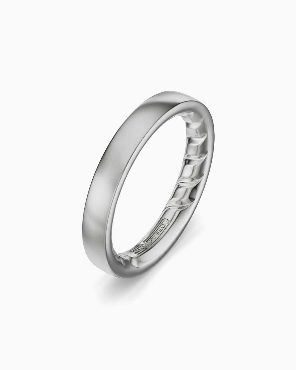 Mens Streamline Band Ring in Platinum, 4mm