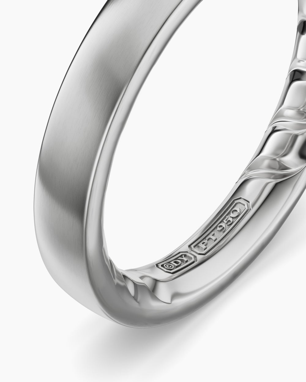 Mens Streamline Band Ring in Platinum, 4mm