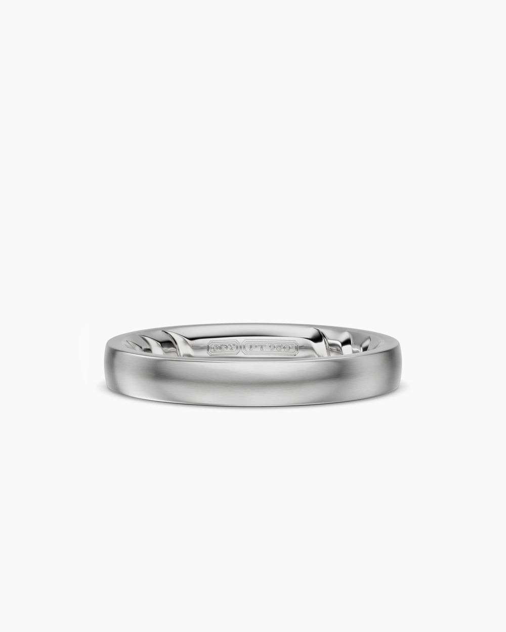 Mens Streamline Band Ring in Platinum, 4mm