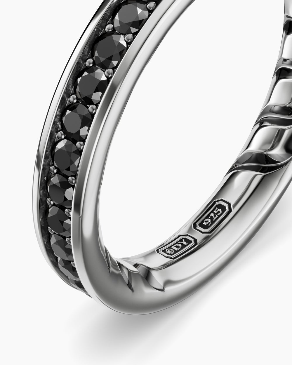 Mens Streamline Band Ring in Sterling Silver, 4mm