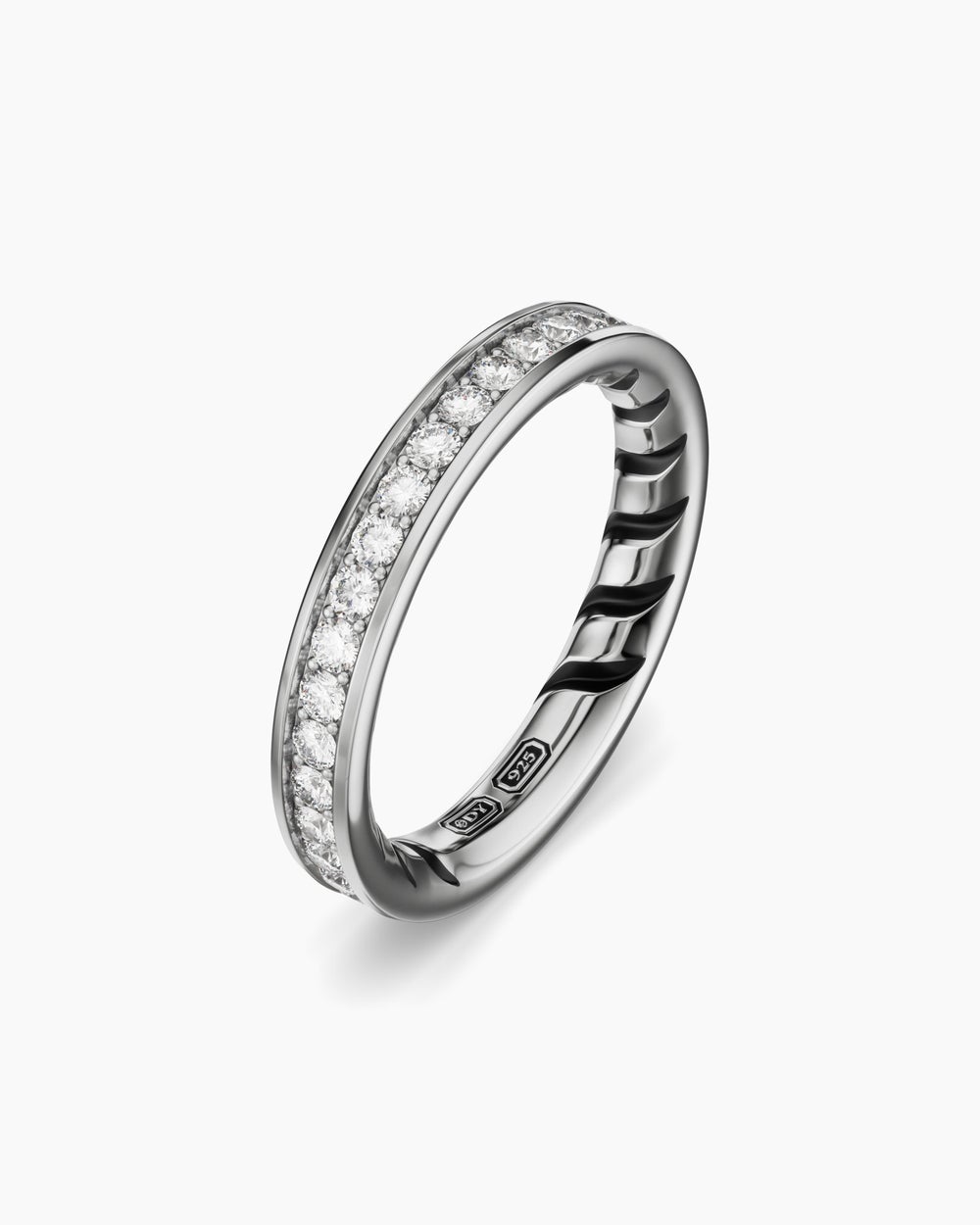 Mens Streamline Band Ring in Sterling Silver, 4mm