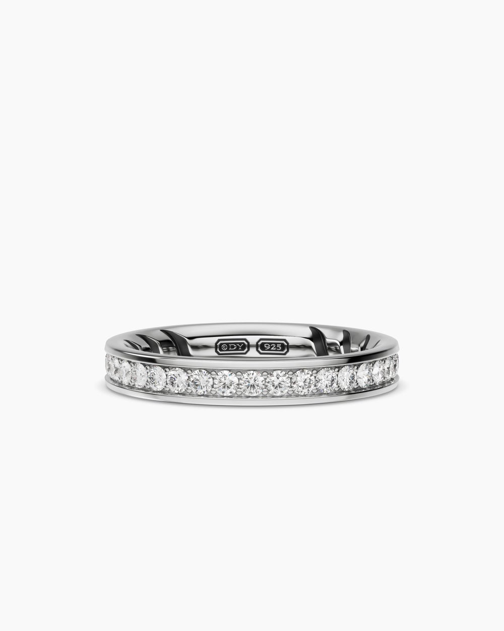 Mens Streamline Band Ring in Sterling Silver, 4mm