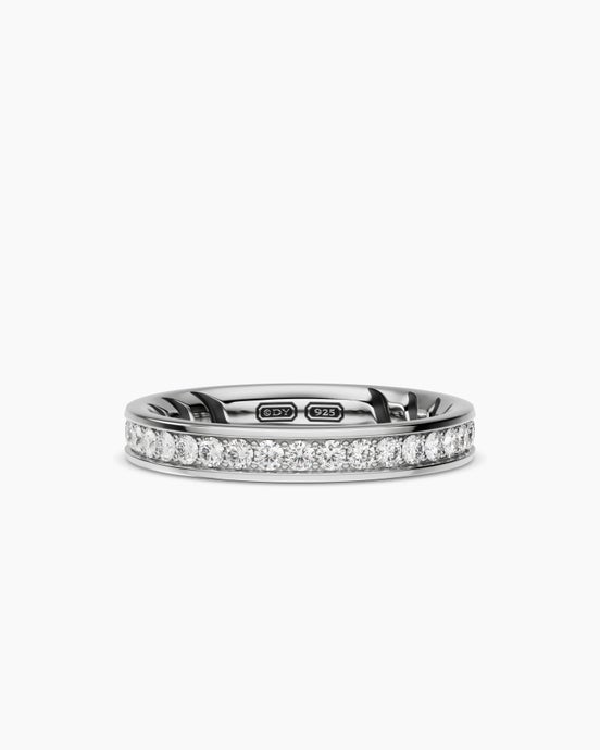 Streamline® Band Ring in Sterling Silver with Diamonds, 4mm