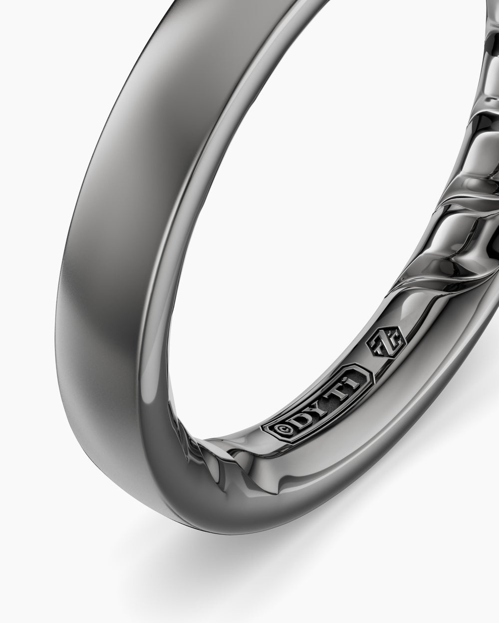 Mens Streamline Band Ring in Anthracite Titanium, 4mm