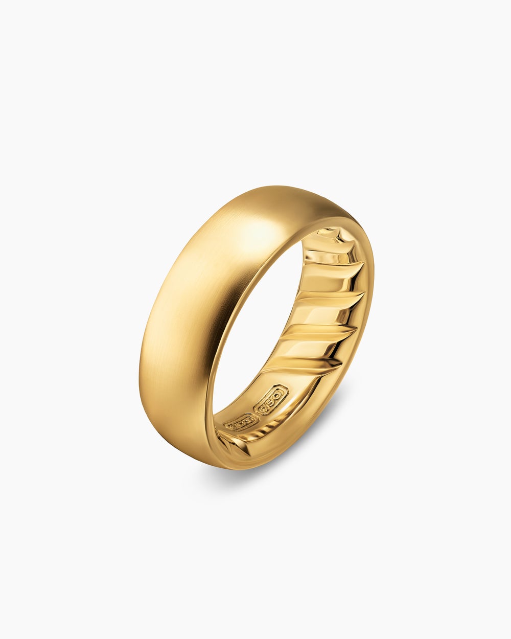 Mens Streamline Band Ring in 18K Yellow Gold, 7.6mm