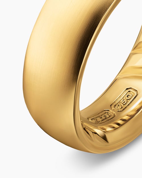 Mens Streamline Band Ring in 18K Yellow Gold, 7.6mm