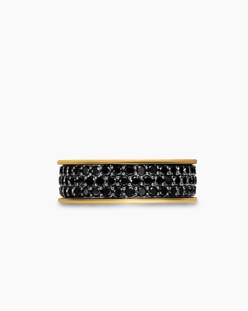 Mens Streamline Band Ring in 18K Yellow Gold, 7.6mm
