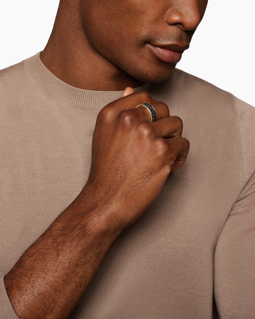 Mens Streamline Band Ring in 18K Yellow Gold, 7.6mm