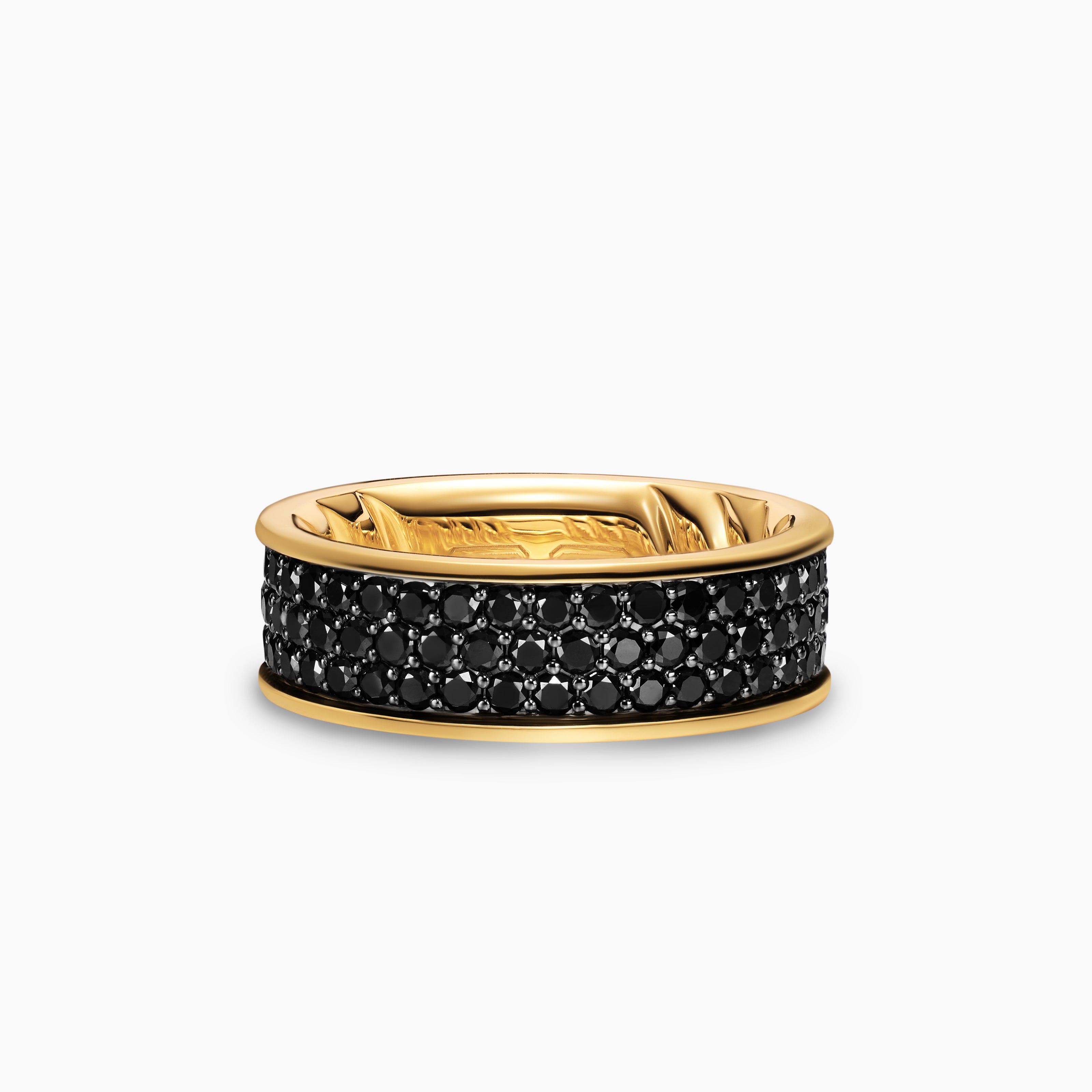 Mens Streamline Band Ring in 18K Yellow Gold, 7.6mm