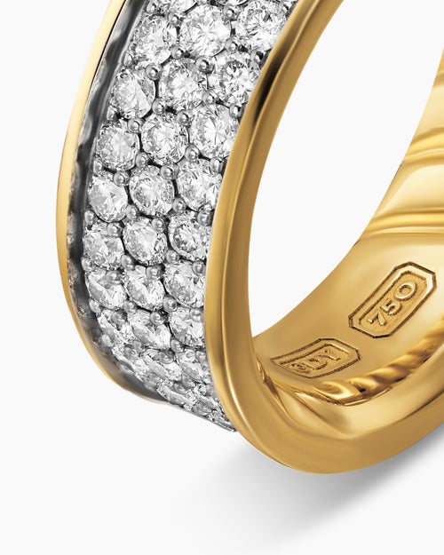 Mens Streamline Band Ring in 18K Yellow Gold, 7.6mm