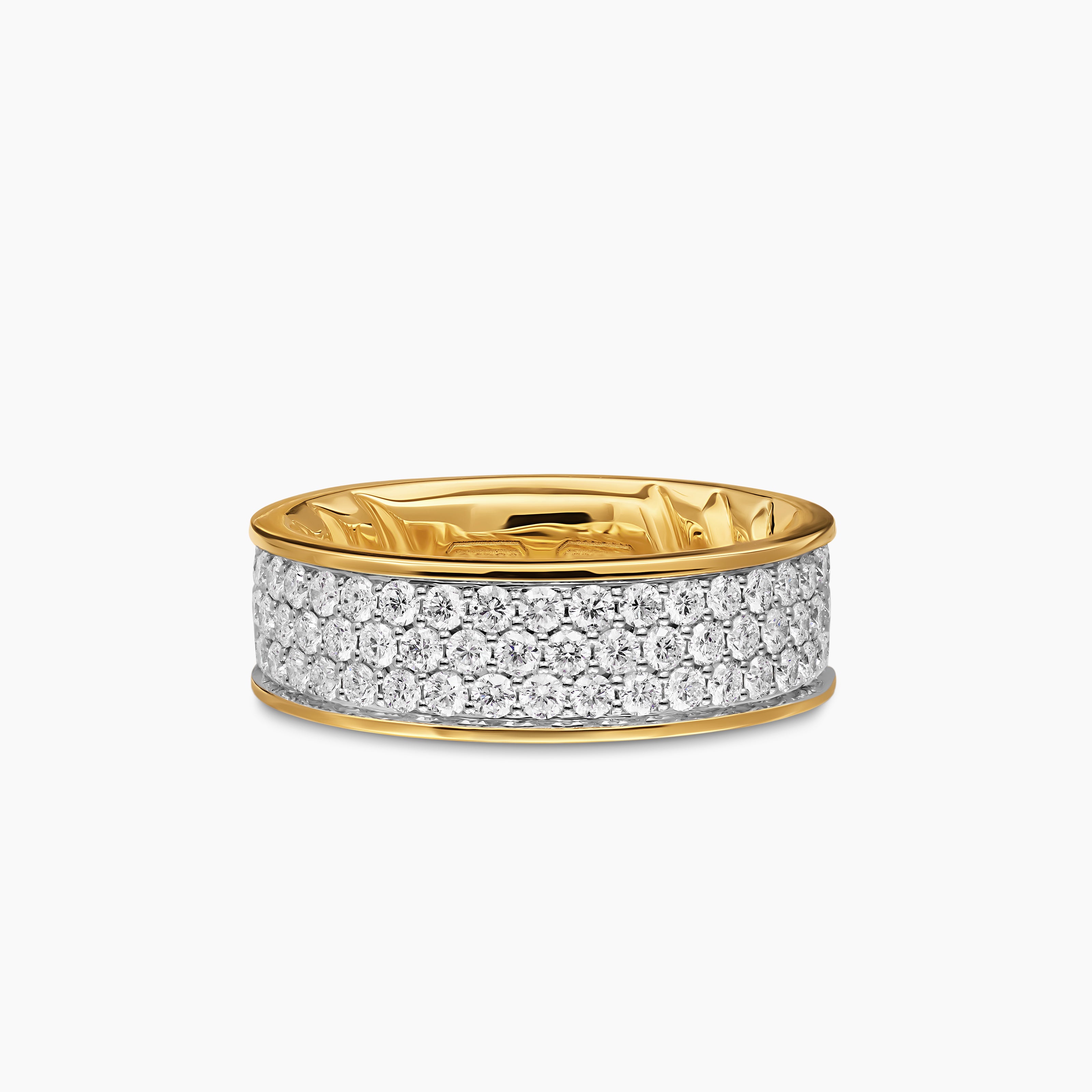 Mens Streamline Band Ring in 18K Yellow Gold, 7.6mm