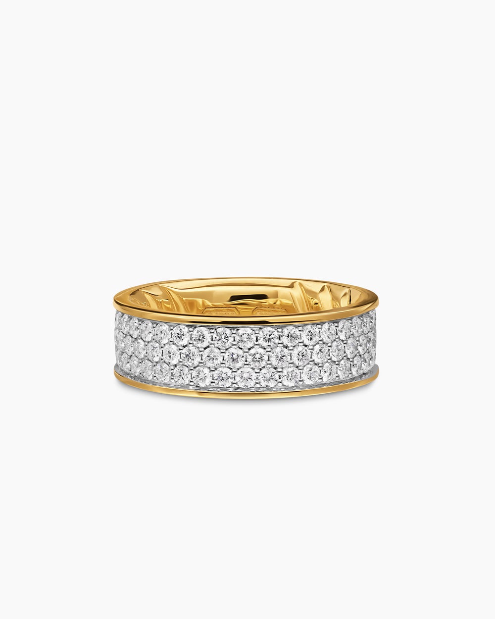 Mens Streamline Band Ring in 18K Yellow Gold, 7.6mm