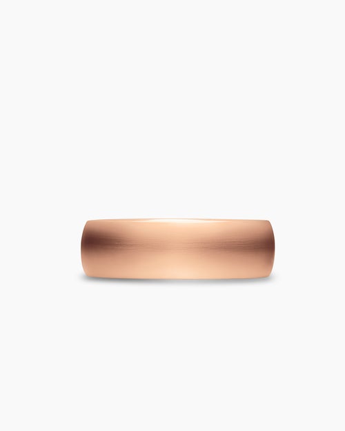 Mens Streamline Band Ring in 18K Rose Gold, 7.6mm