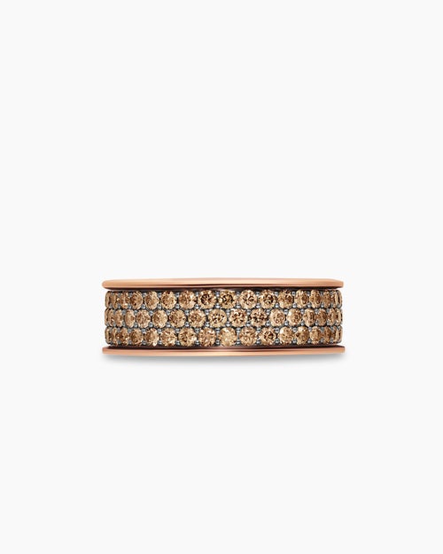 Mens Streamline Band Ring in 18K Rose Gold, 7.6mm