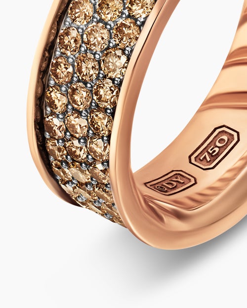 Mens Streamline Band Ring in 18K Rose Gold, 7.6mm