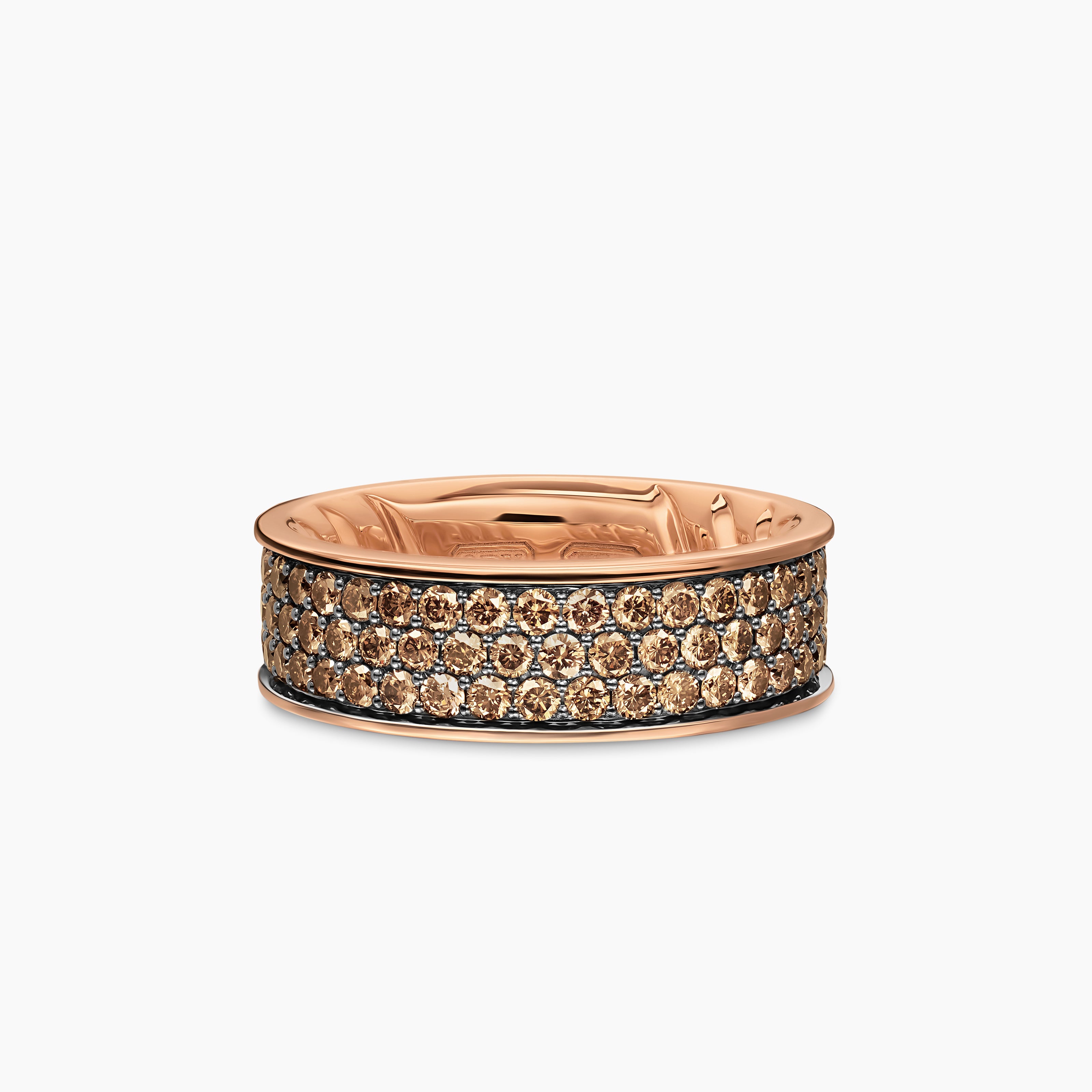 Mens Streamline Band Ring in 18K Rose Gold, 7.6mm