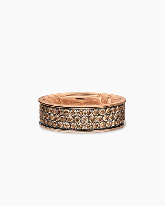 Streamline® Band Ring in 18K Rose Gold with Cognac Diamonds, 7.6mm