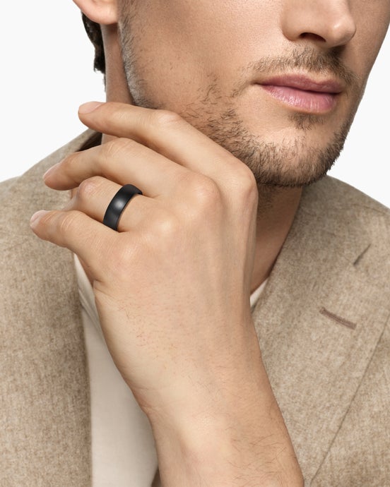 Streamline® Band Ring in Black Titanium, 7.6mm